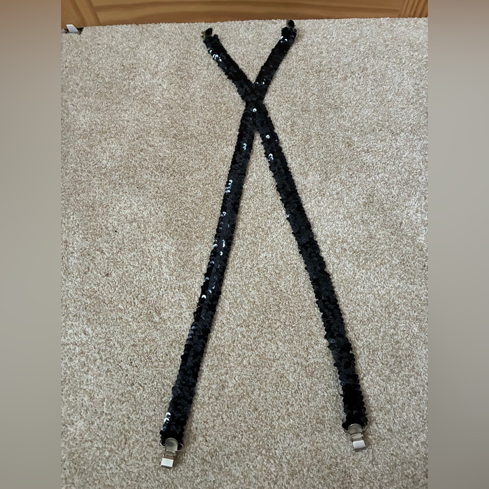 Black Sequin Crossbody suspenders